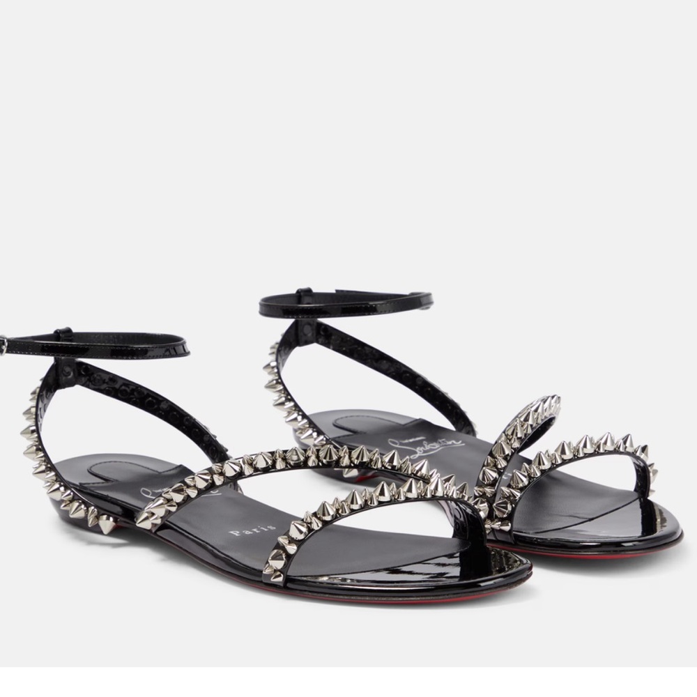 Christian Louboutin Mafaldina Spiked Leather Sandals Size 8